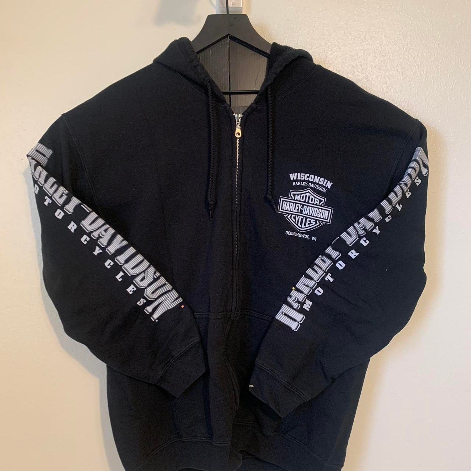 Vintage Harley Davidson Skull & Eagle Hoodie
