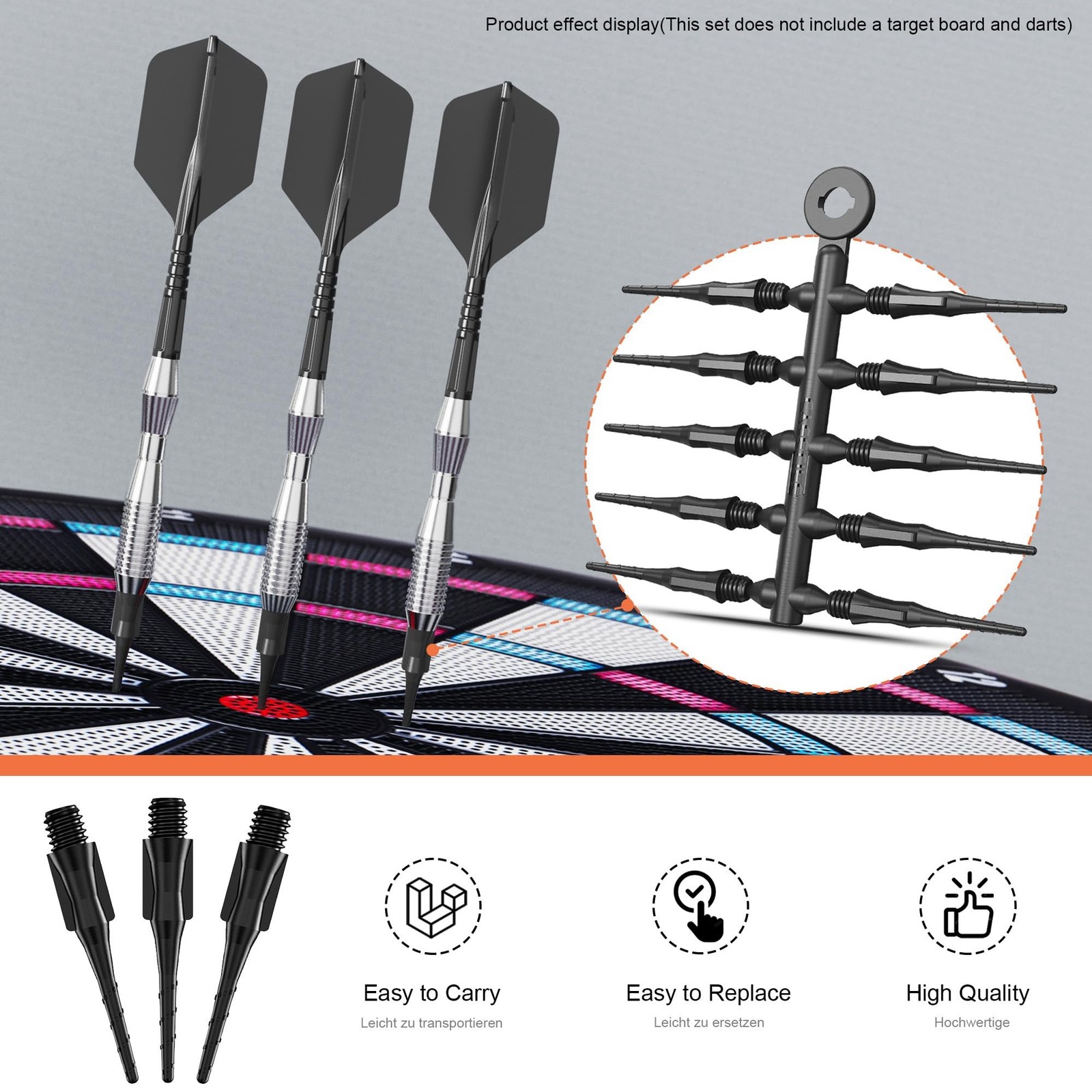 CyeeLife Fit Point Plus Tip | Soft Tip Dart Points | 2BA Thread | Dart Access...