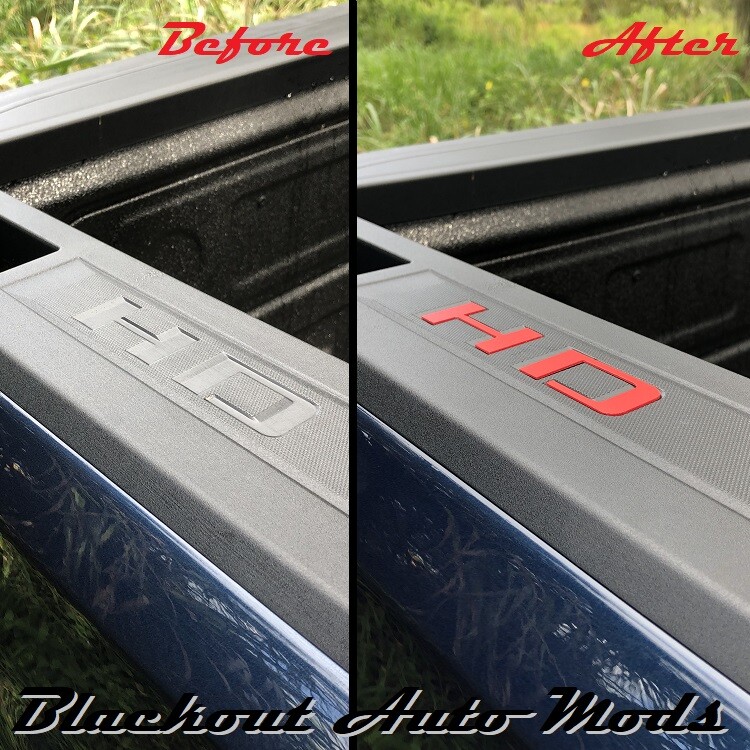 Red HD Bed Rail Letter Inserts 2020-2025 Chevy Silverado HD 2500 3500