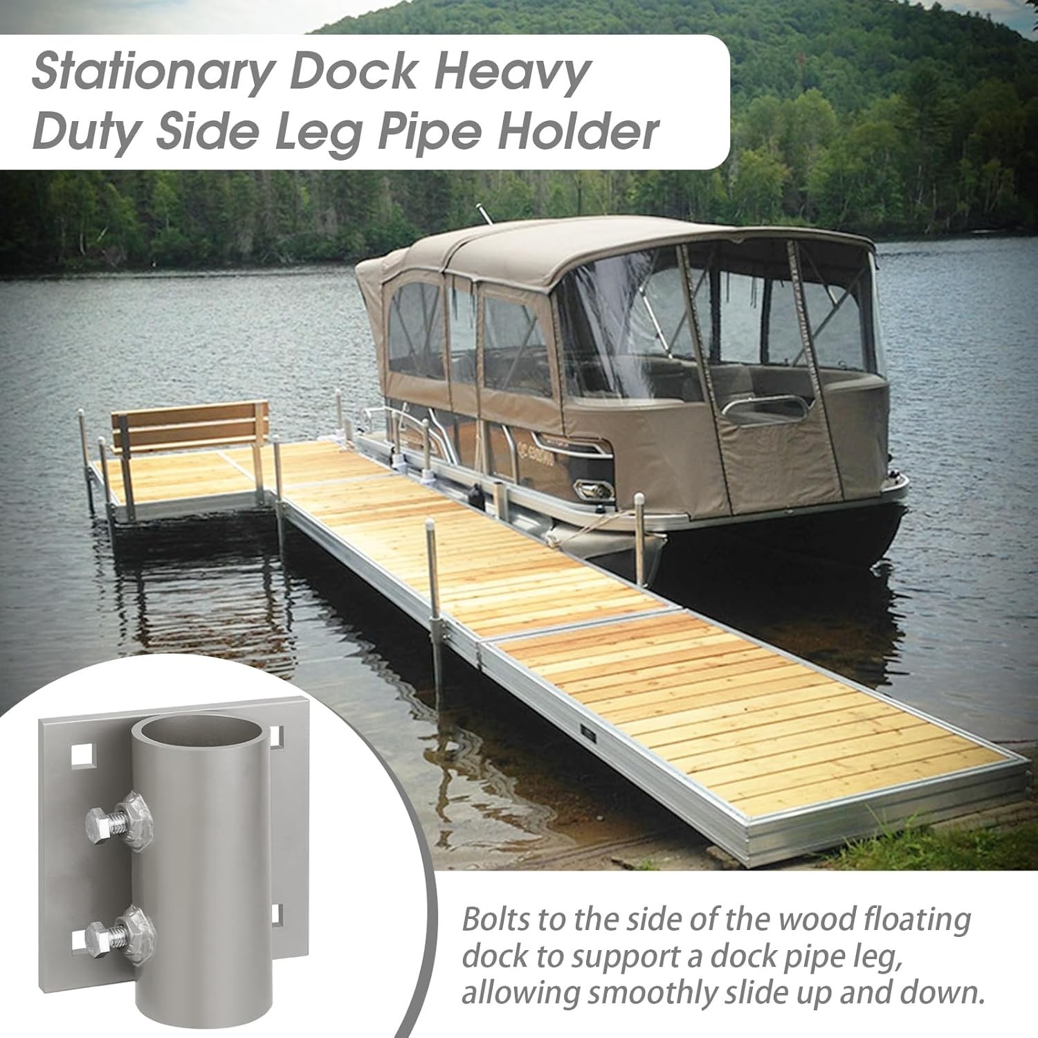 Dock Brackets Hardware Dock Side Leg Pipe Holder,Stationary/Floating Dock Posts