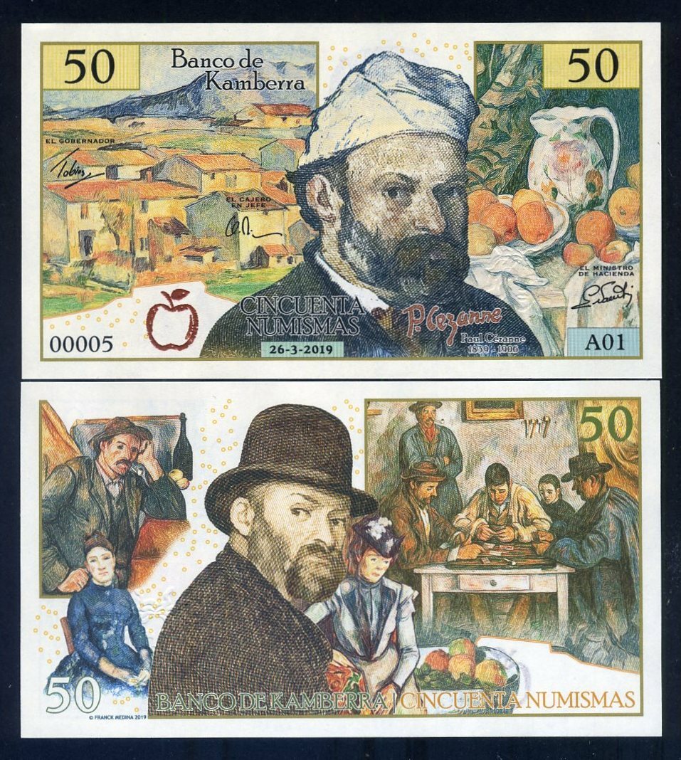 Kamberra, 50 Numismas, 2019, UNC - Paul Cezanne