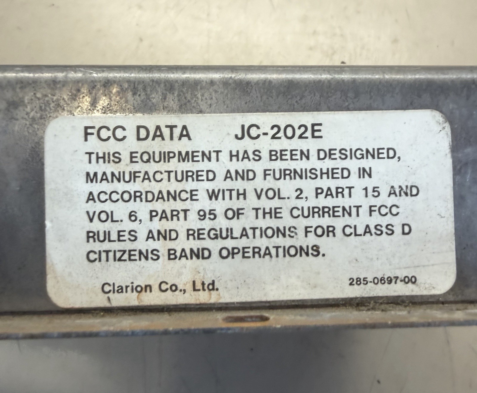 Clarion JC-202 E 40 Ch CB Transceiver Car Stereo Module Vintage