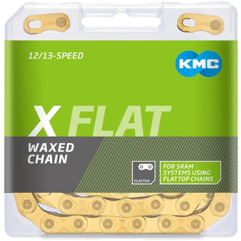 KMC Pre-Waxed XFLAT Flattop Chain. Ti Gold