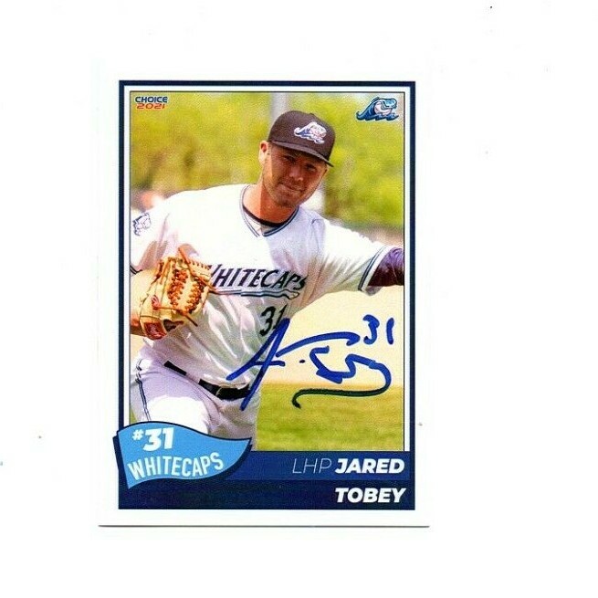 Jared Tobey signed autographed 2021 West Michigan Whitecaps card St. Clair MI b