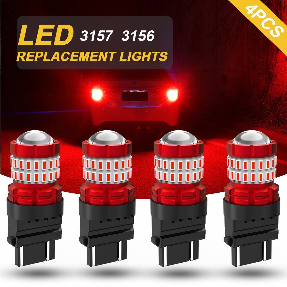 4x 3157 3156 LED Brake Stop Tail Light Bulbs Red For Ford F-150 F-250 350
