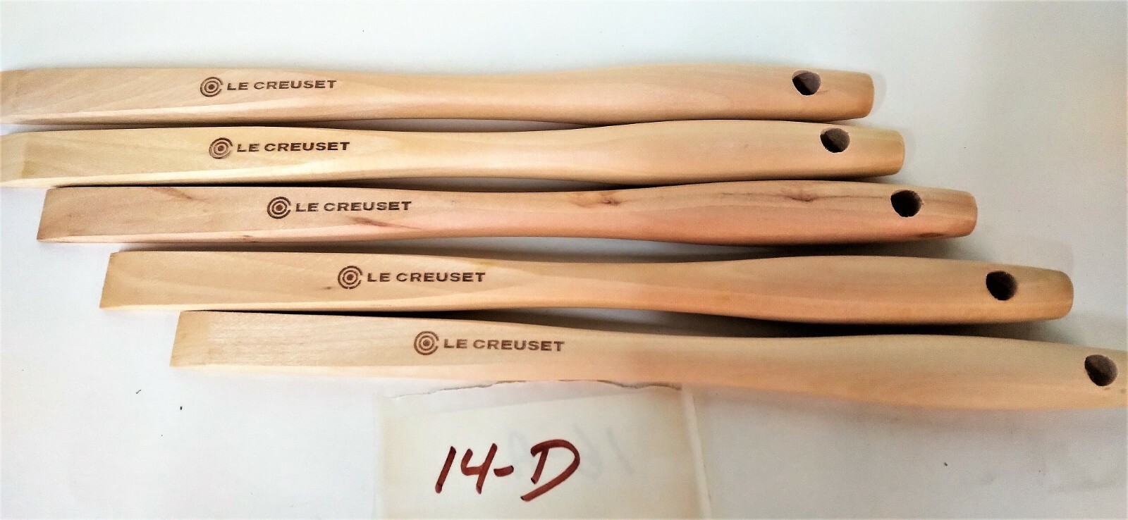 Lot of 5- Le Creuset HB110 Bijou Replacement Wood Spatula Handle 10"