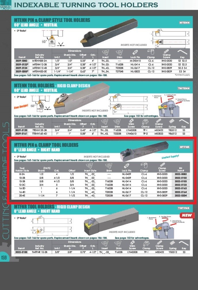 STYLE MTFNR 10-2B TURNING TOOL HOLDER (2022-0102)