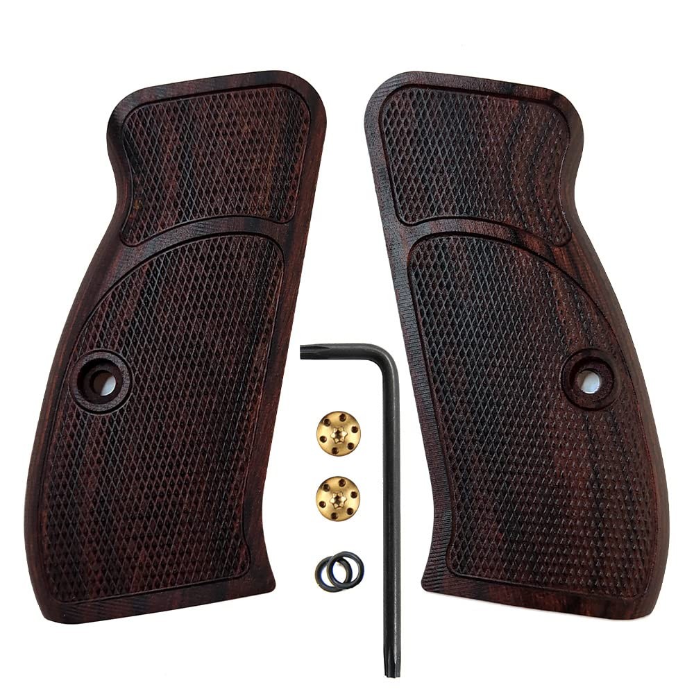 Cool Hand Wood Grips for CZ 75/85 Compact, P-01, P100, C100, T100, Brown