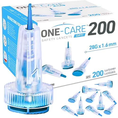 200 Count,  Opti Safety Lancets Top Button Activated, 200 Count, 28G x 1.6mm
