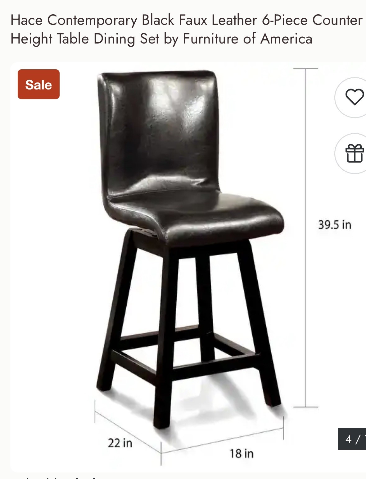 ROOMS TO GO modern dining room set table 4 chairs
