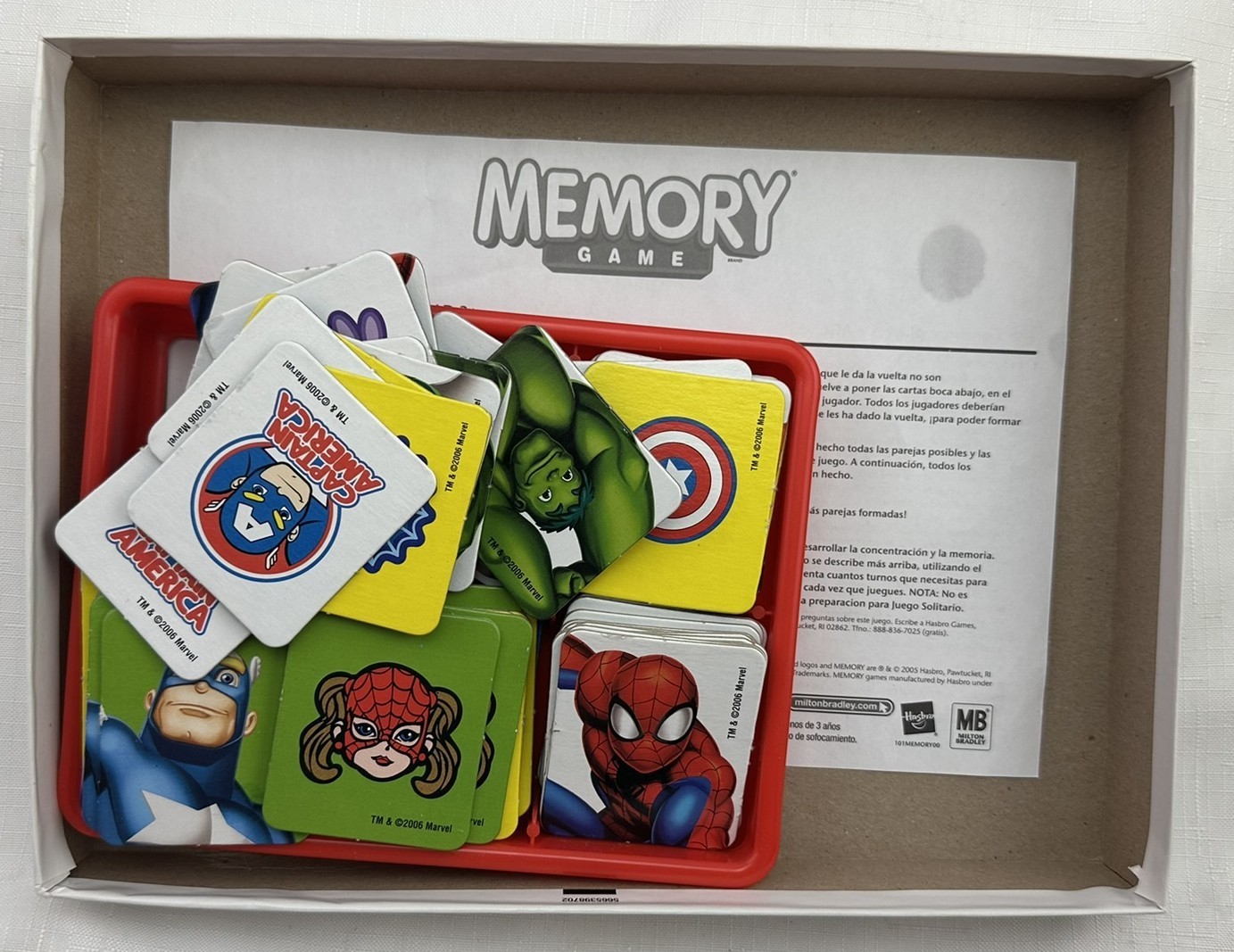 2007 Marvel Spider man and Friends Memory Game Complete Great Condition