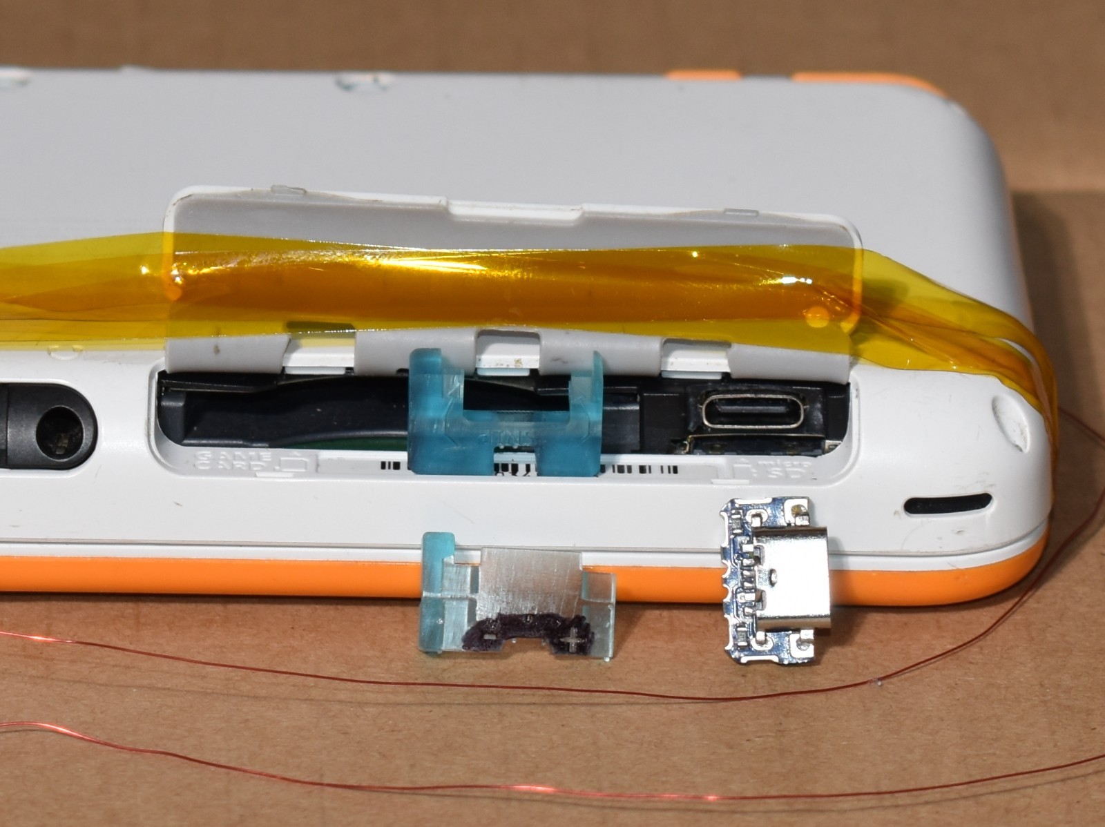Nintendo 2DS XL Type2/hidden USB-C Replacement charge port w/ Jig+Bezels DIY KIT