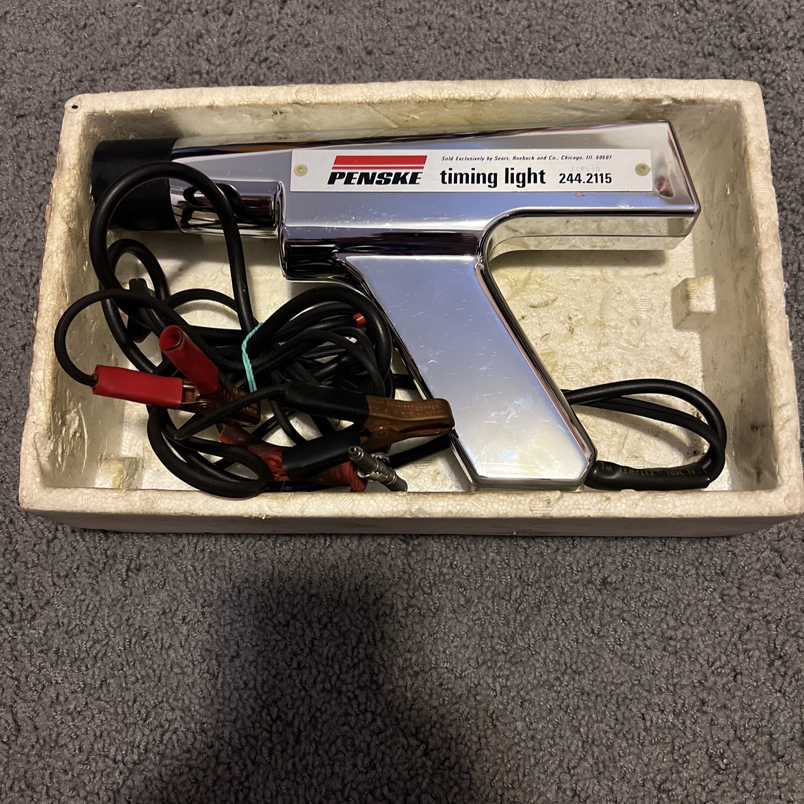 Vintage Penske Chrome Inductive Timing Light 244.2115 Sears Roebuck & Co
