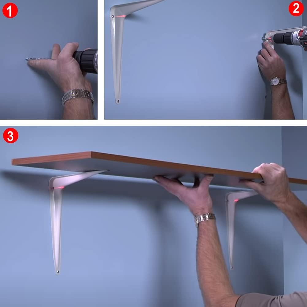 Shelf Bracket 12×10 in 10 PCS White Shelving Brackets