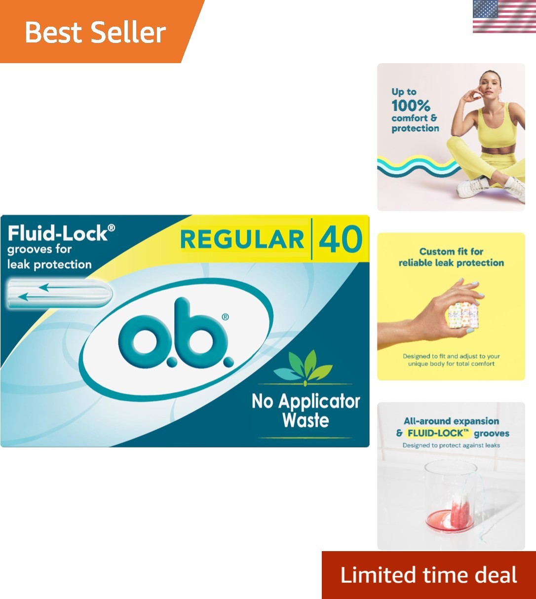 Tampons No Applicator, Fragrance-Free - 40ct | Applicator-Free Tampons Regula...