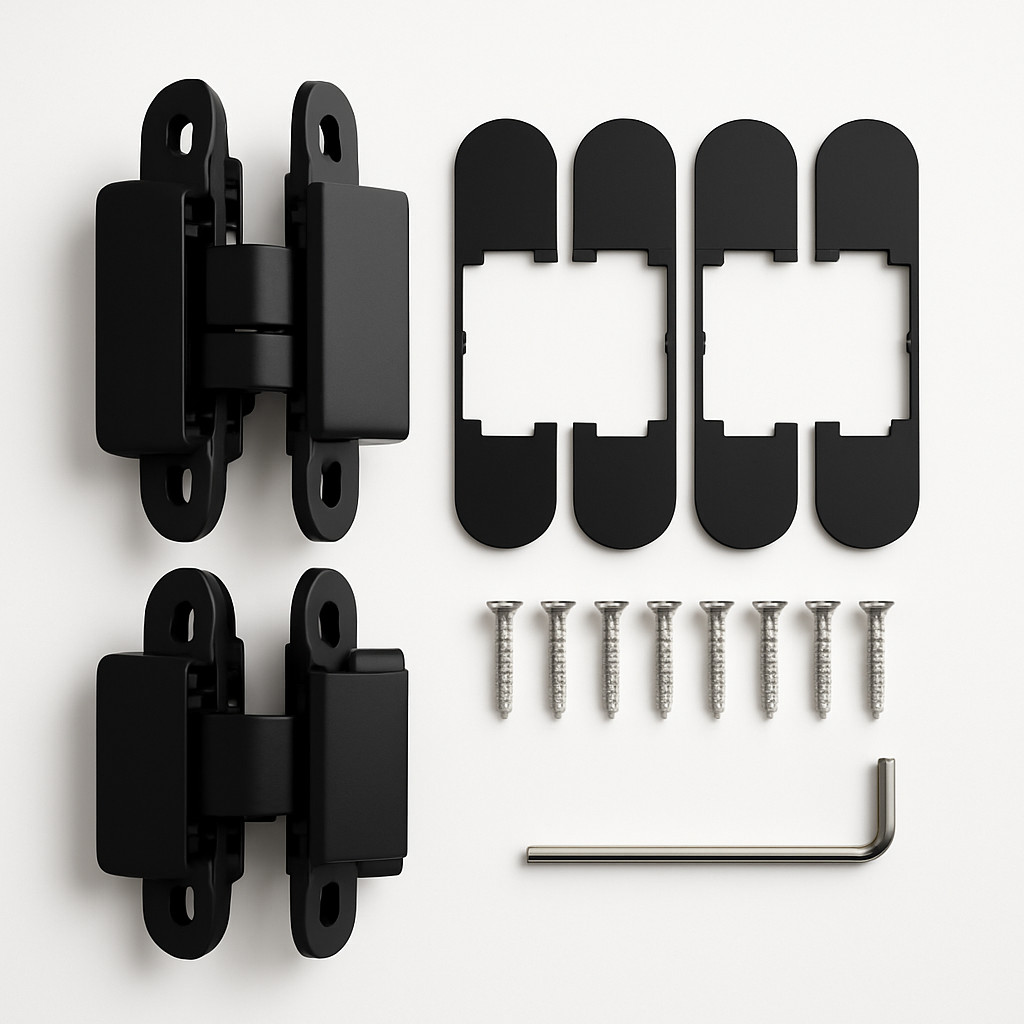 2 Pack Concealed Invisible Door Hinges Heavy Duty 3D Adjustable Zinc Alloy 4.3"