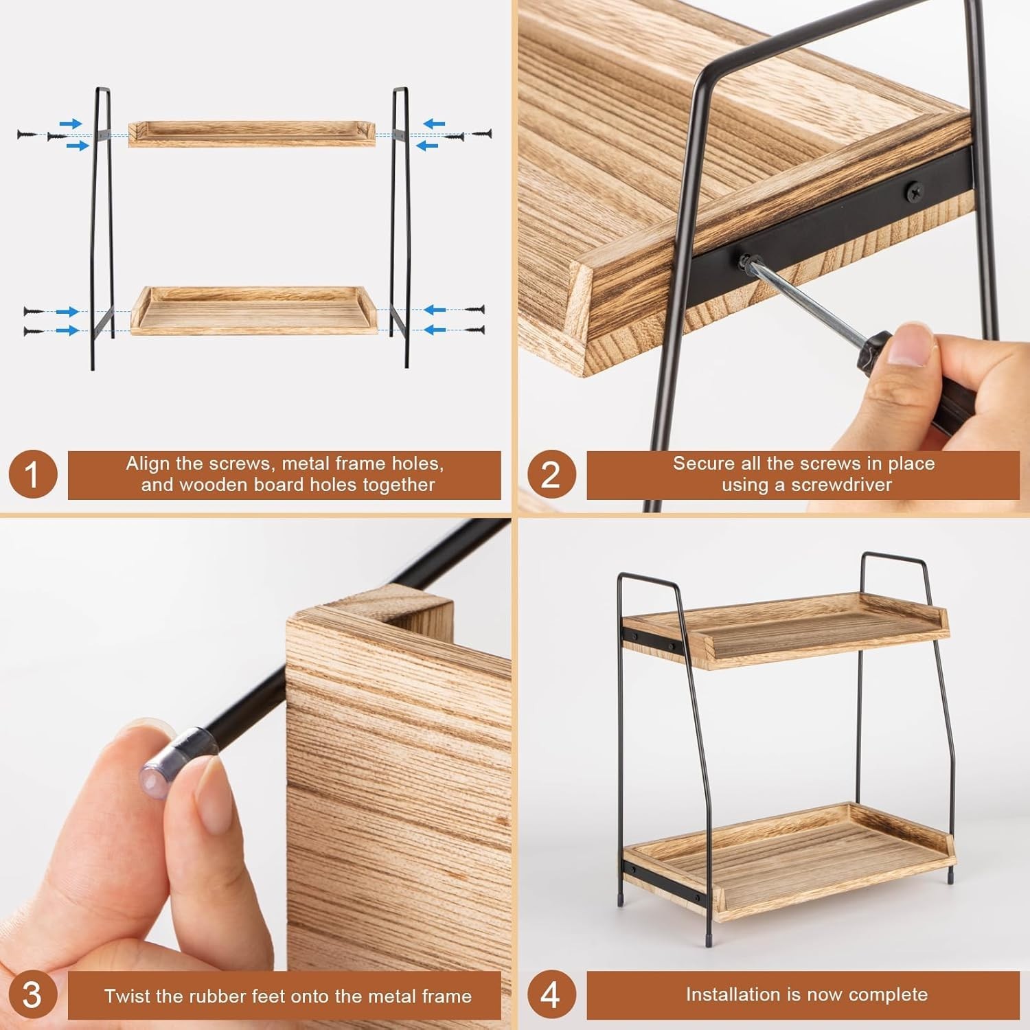 Versatile Coffee Station Organizer - 2-Tier Wooden Caddy for Kitchen Essentials