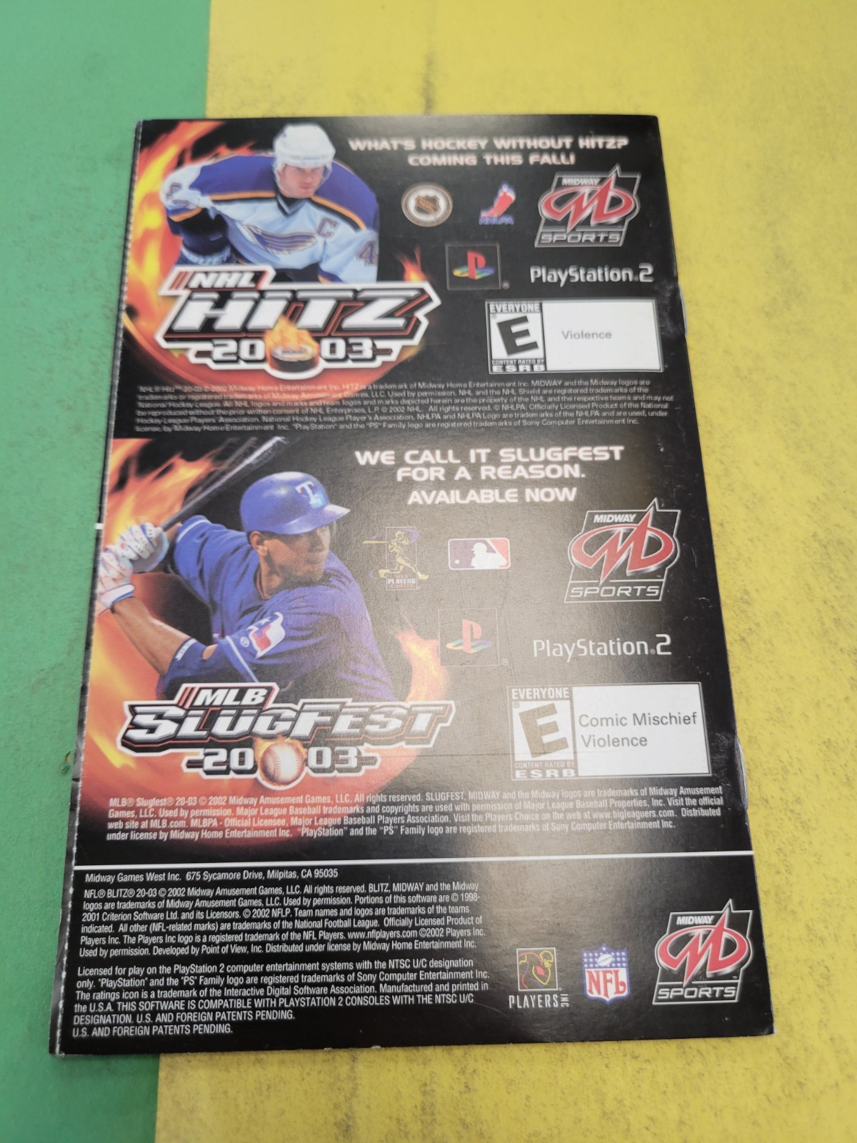 NFL Blitz 20-03 (Sony PlayStation 2, 2002) Manual