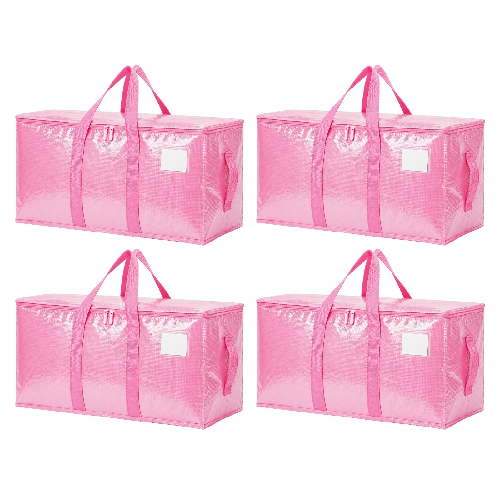 Heavy Duty Moving Bags, 4 Pack Large Storage Bags with Zipper & Handles, Wate...