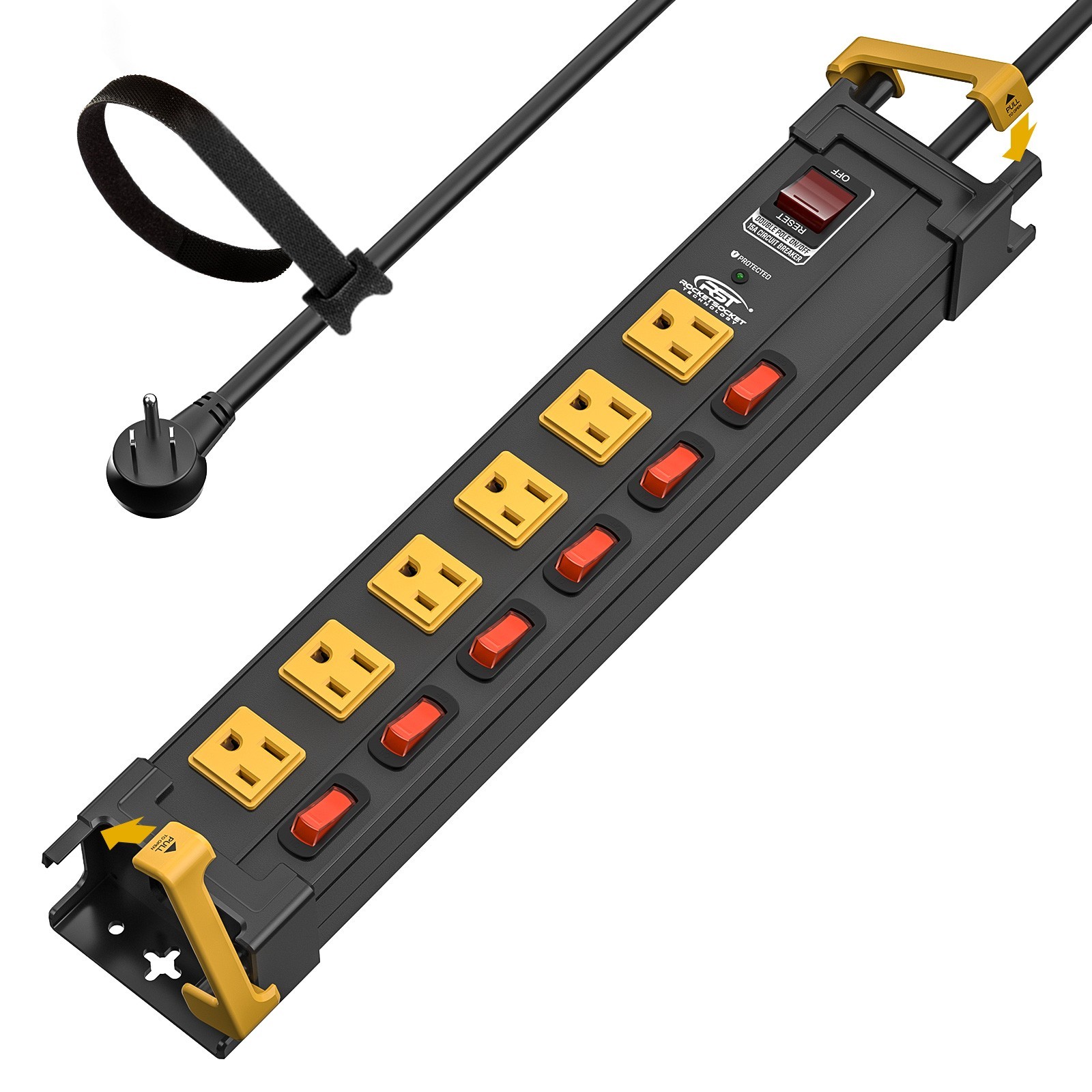 6-Outlet Heavy Duty 1020J Power Strip Surge Protector with 6FT Cord(15A/1875W)