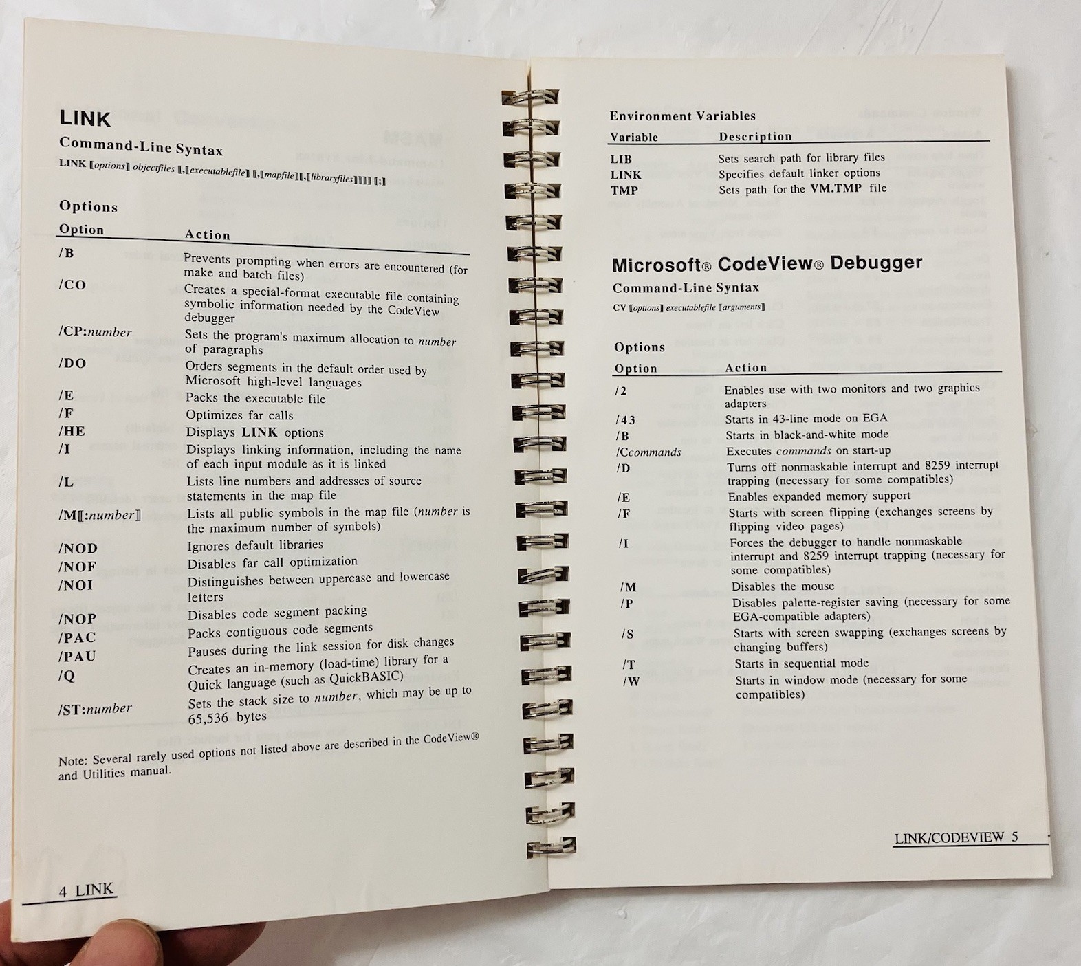 Microsoft Macro Assembler 5.1 Reference Manual Spiral Softcover 1987 Part 04696