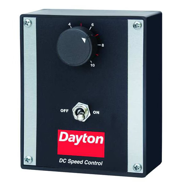 Dayton DC Speed Control, SCR, Enclosed, NEMA 1, 2A Max Current, 0 to 90/180V DC,
