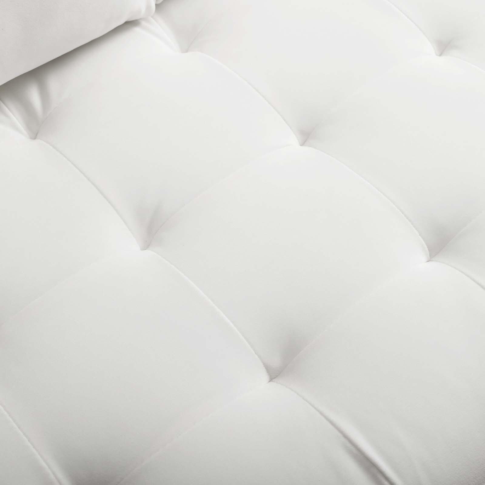Modway Valour Performance Velvet Upholstered Tufted Sofa In White