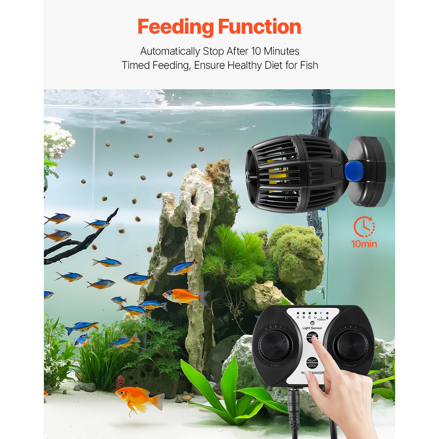 Aquarium Wave Maker with Controller 20W DC 24V Powerhead with Magnetic Base
