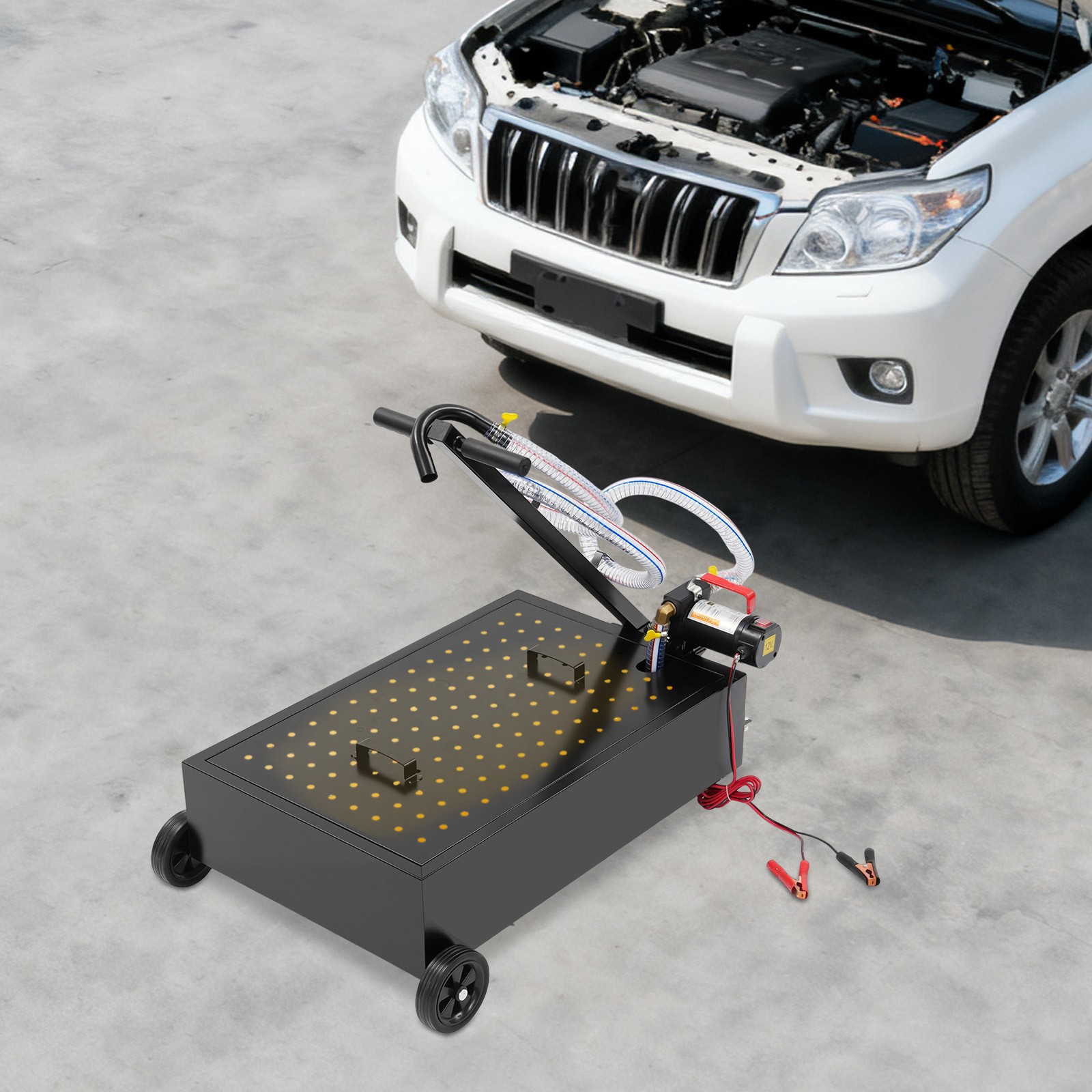 4500r Low Profile Oil Drain Pan 15 Gallon Oil Drain Pan with 155W Electric Pump