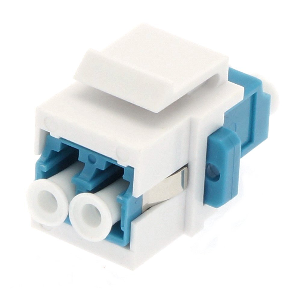 LC/UPC Duplex Single Mode Fiber Optical Coupler w/ Keystone Jack Snap-in Blue