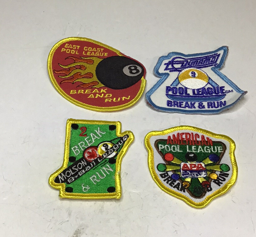 Molson Dynamo American East Coast Pool League Break And Run Patches Set Of 4
