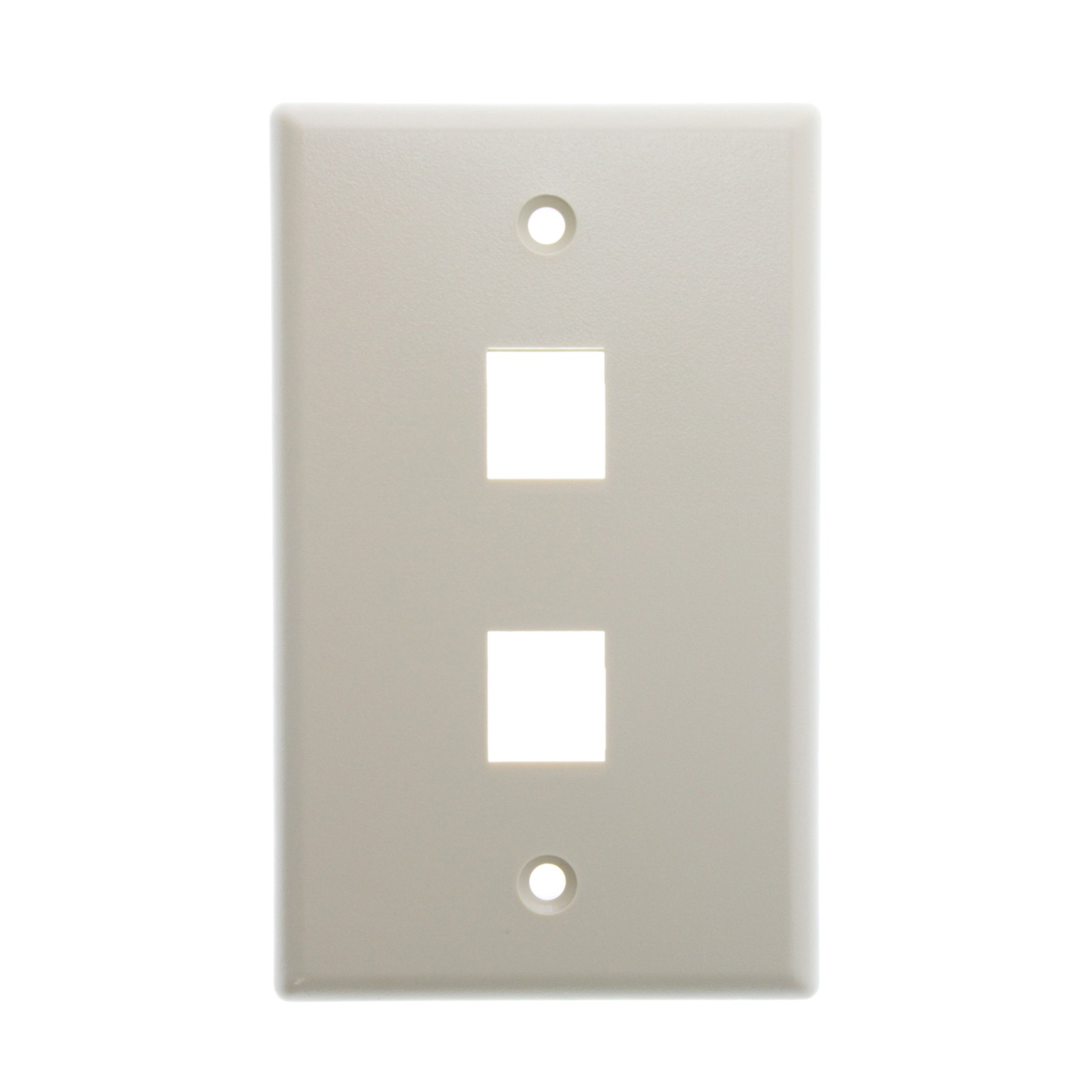 HELLERMAN-TYTON FPDUAL-I SINGLE-GANG 2-PORT FLUSH MOUNT FACE-PLATE, IVORY