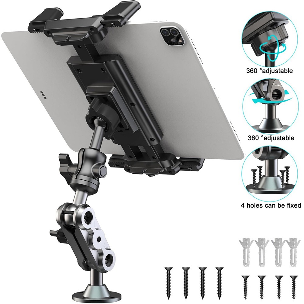 Tablet Mount for Truck Heavy Duty Drill Base Phone Holder for Car Dashboard Wall