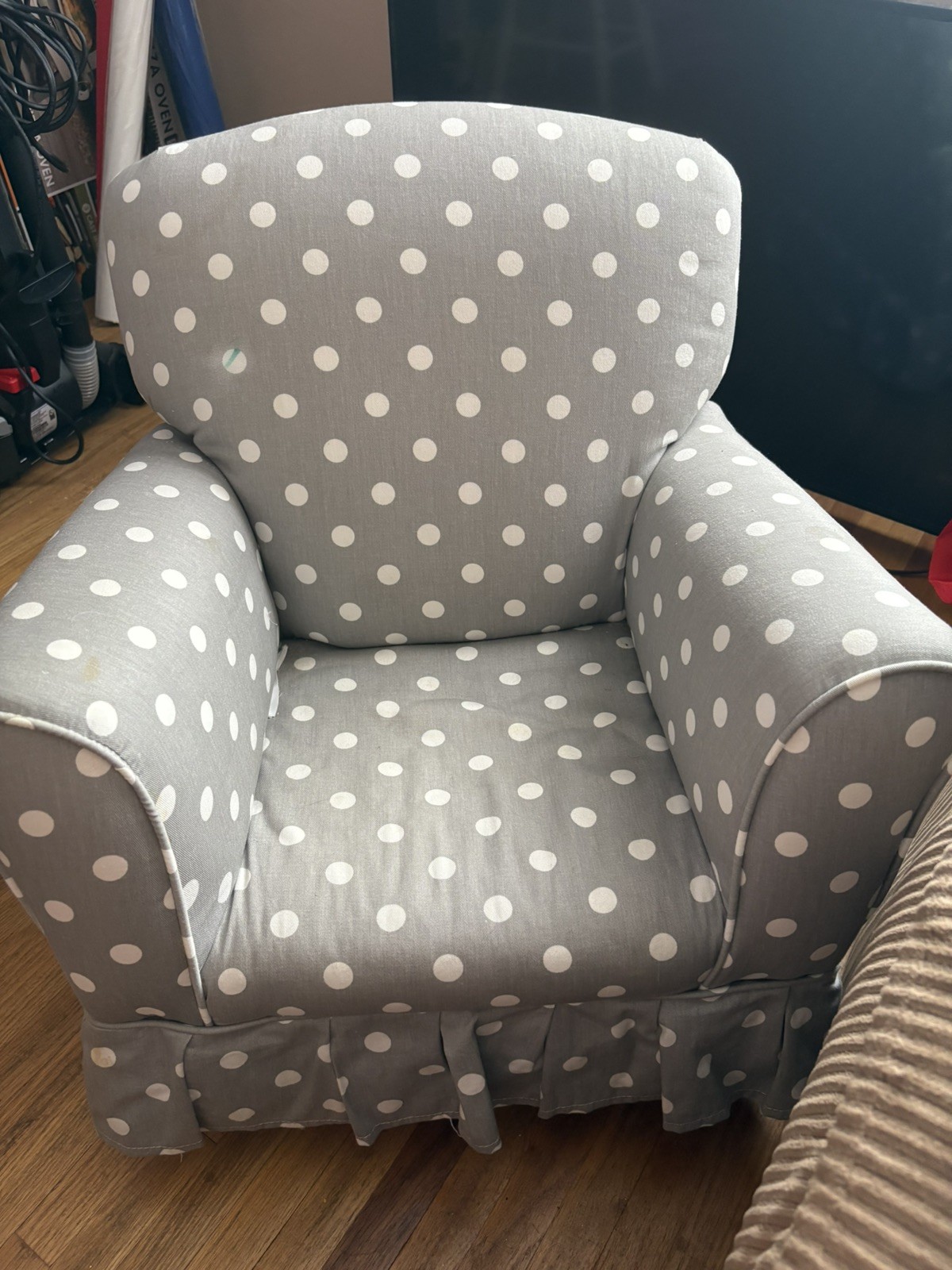 Polka Dot Kids Rocking Chair, Toddler Upholstered Armchair, Armchair for Kids