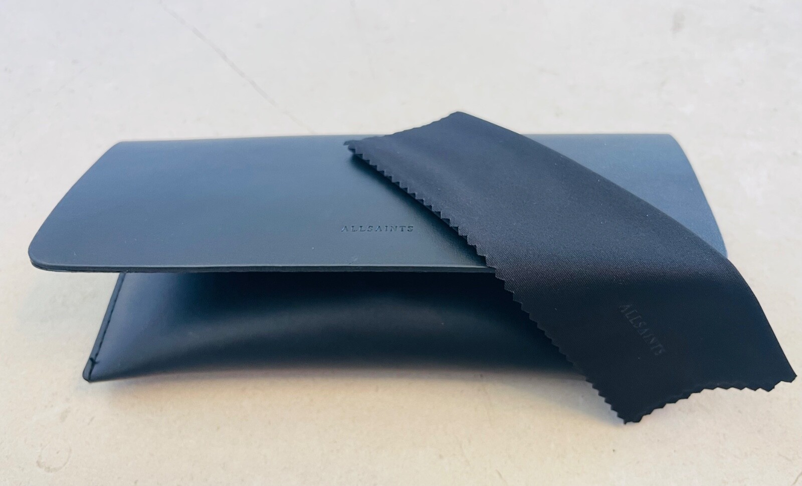 NEW Authentic AllSaints Sunglasses or Eyeglass Case Black w/Microfiber Cloth