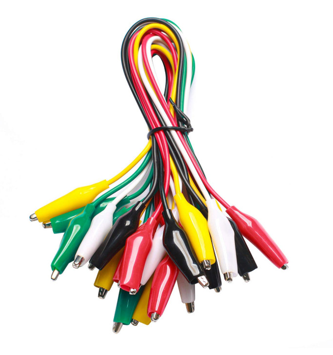 10 Pieces and 5 Color Test Lead Set with Alligator Clips Wire solded LENGTH 21in