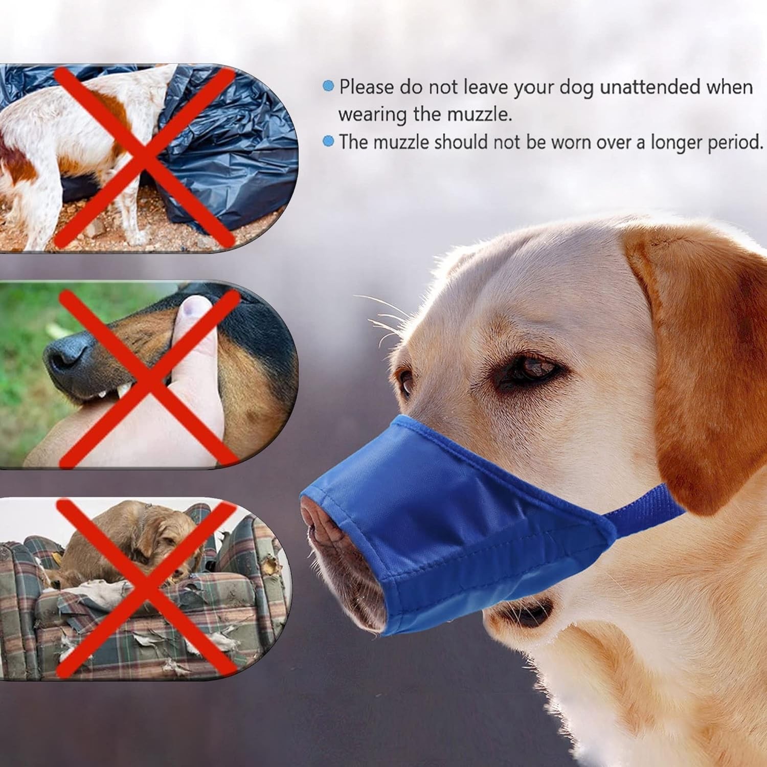 Dog Anti-Bark Bite Muzzle Adjustable Nylon Pet Dog Muzzle Size 1-7 For All Dogs