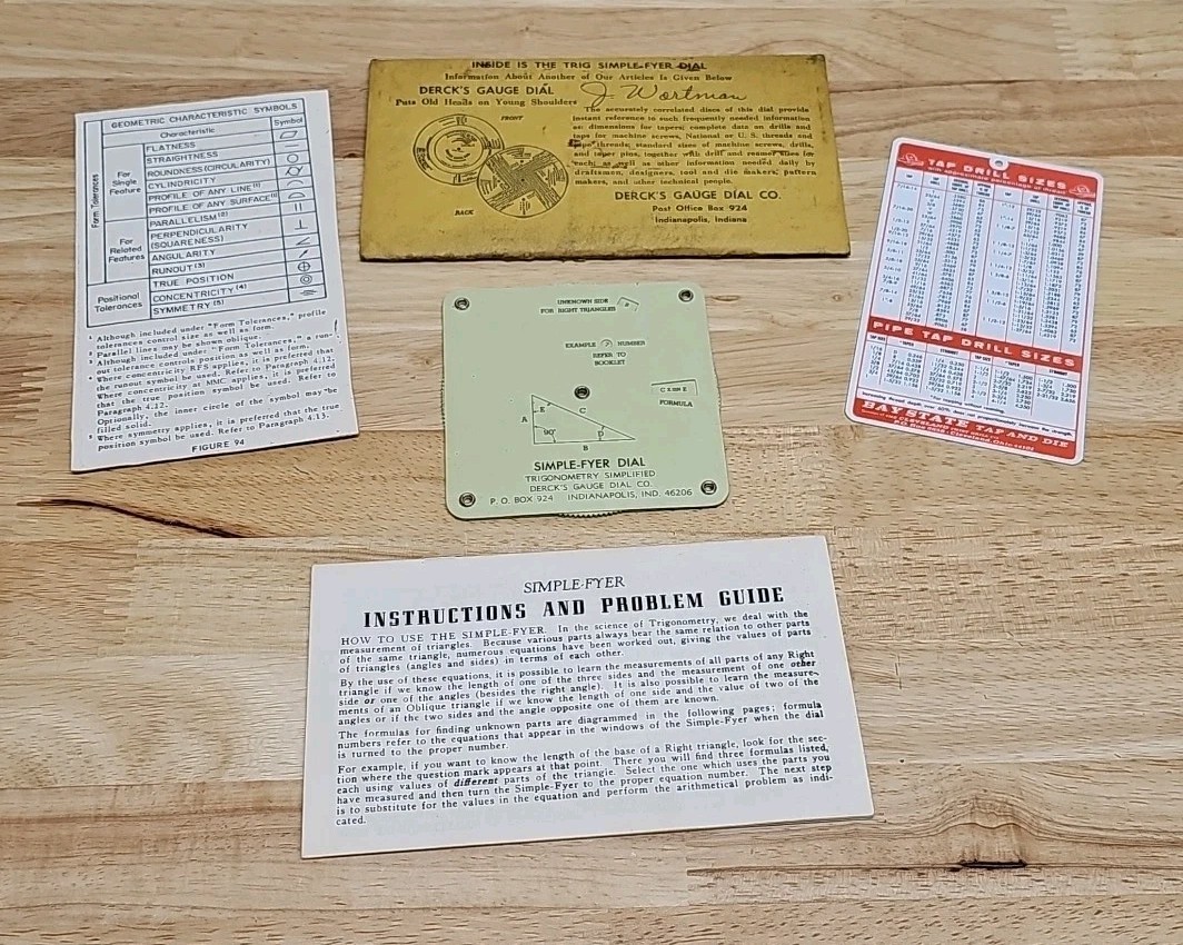1943 James Derck Gauge-  Trigonometry Simple Fyer Dial Engineering