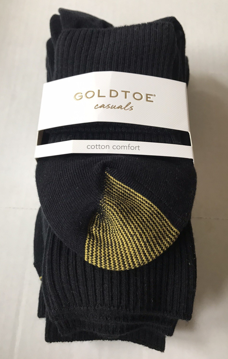WOMEN'S GOLD TOE CASUALS SOCKS PACK OF 6 PR. TURN CUFF BLACK SIZE 6-9 NEW