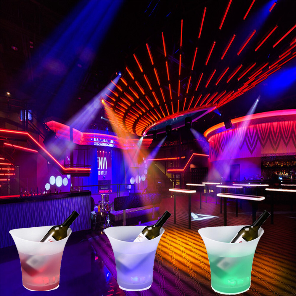 SMAD 5 PCS LED Ice Bucket Bulk 5L Large Capacity Wine Light Ice Bucket Drink