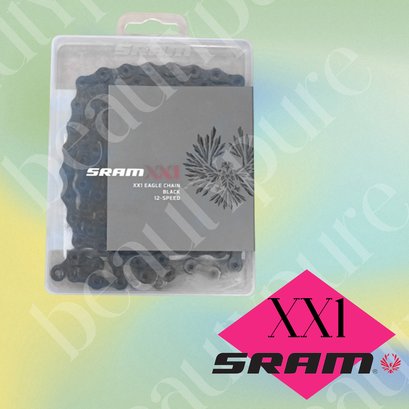 SRAM XX1 12Spd Eagle MTB Hollow Pin Chain w/Eagle Power-Lock 126L BLACK