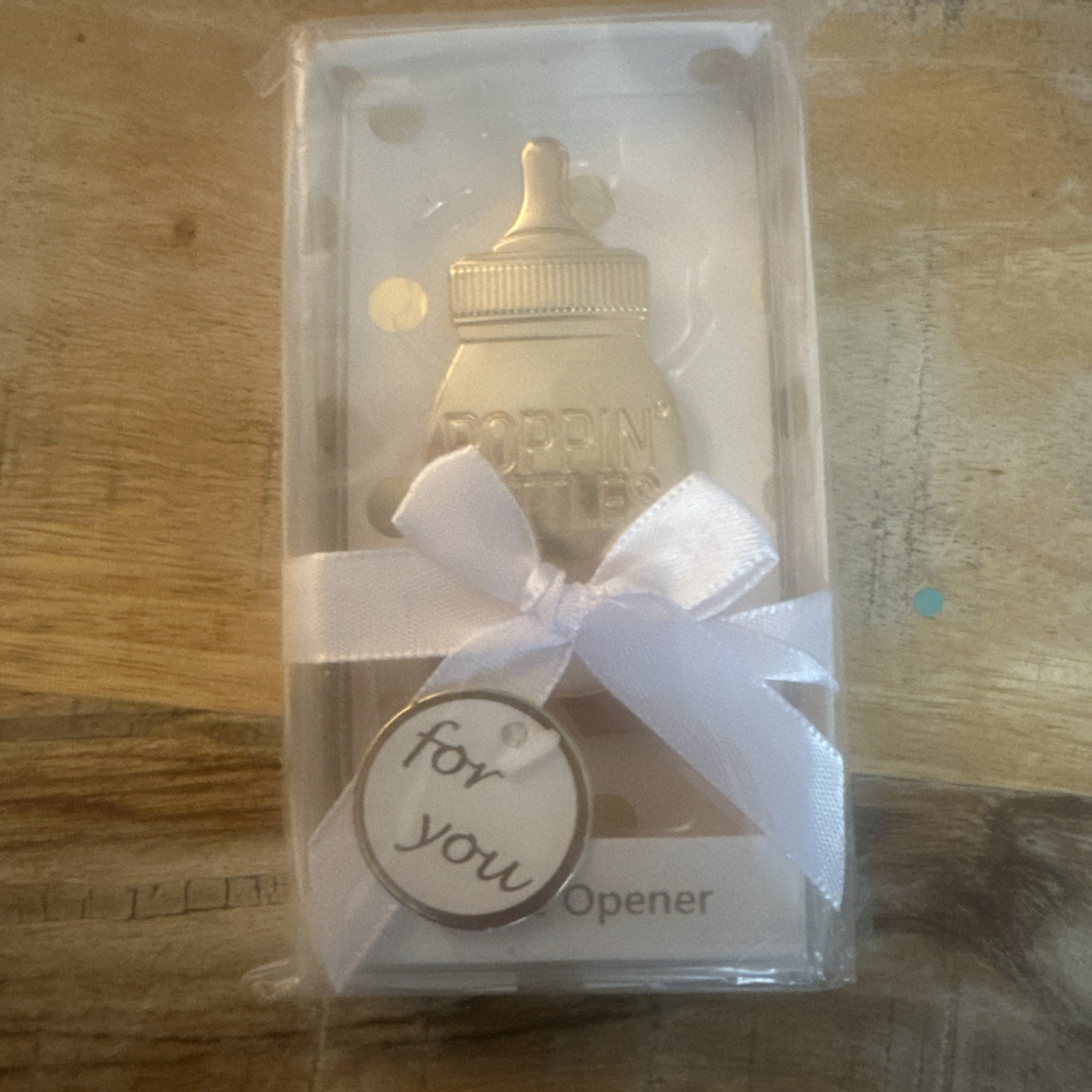 Poppin' Bottles Beer Opener Gold Baby Bottle Party Favor Baby Shower Gift Decor