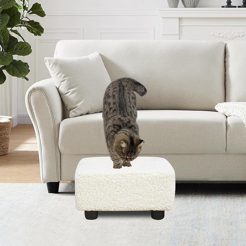 Sherpa Ottoman Footstool Multifunctional Footrest Small Stool Easy Assembly New