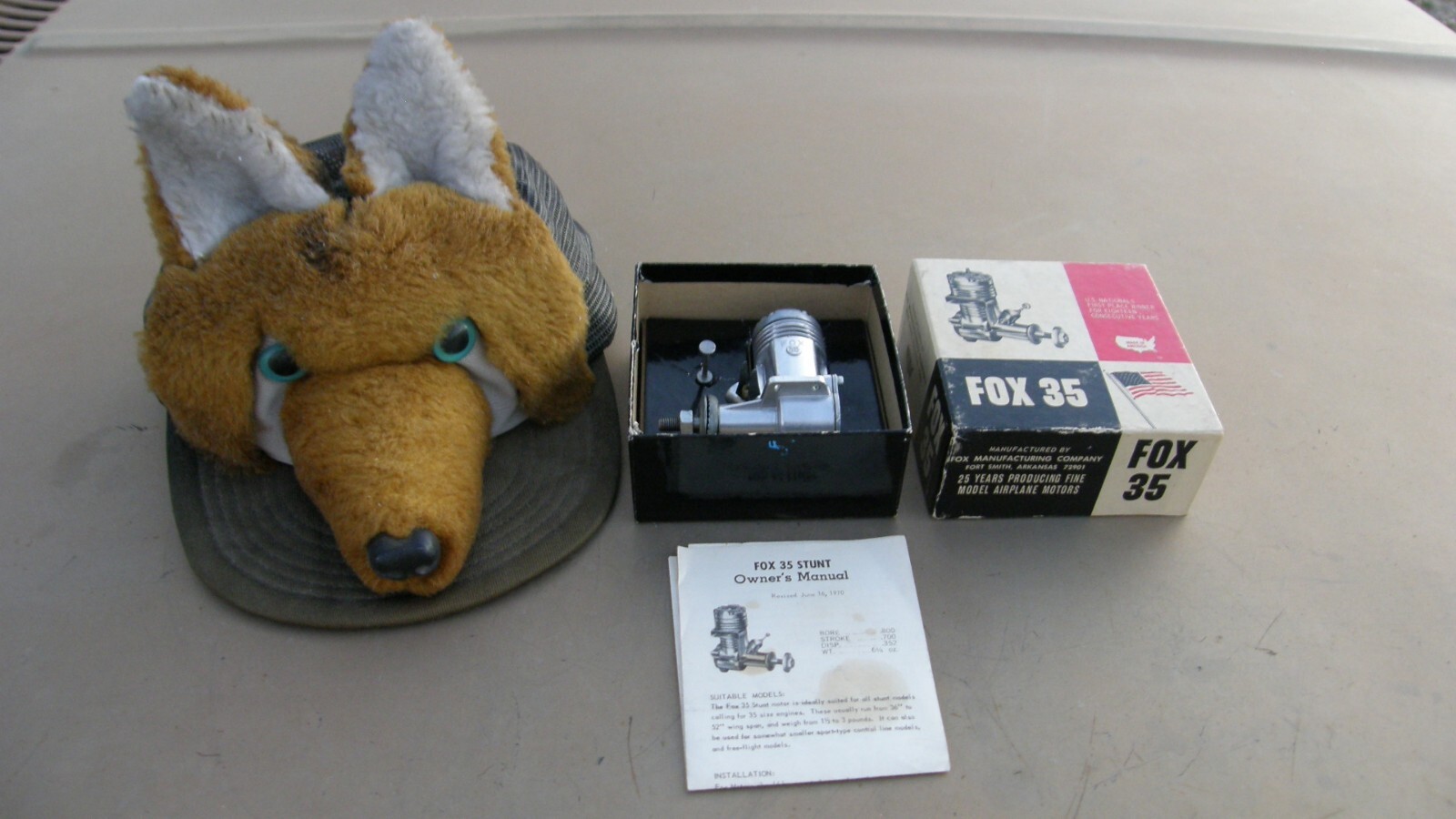 1970 FOX 35 CHROME FINISH STUNT Model Airplane Engine with Box & Instructions