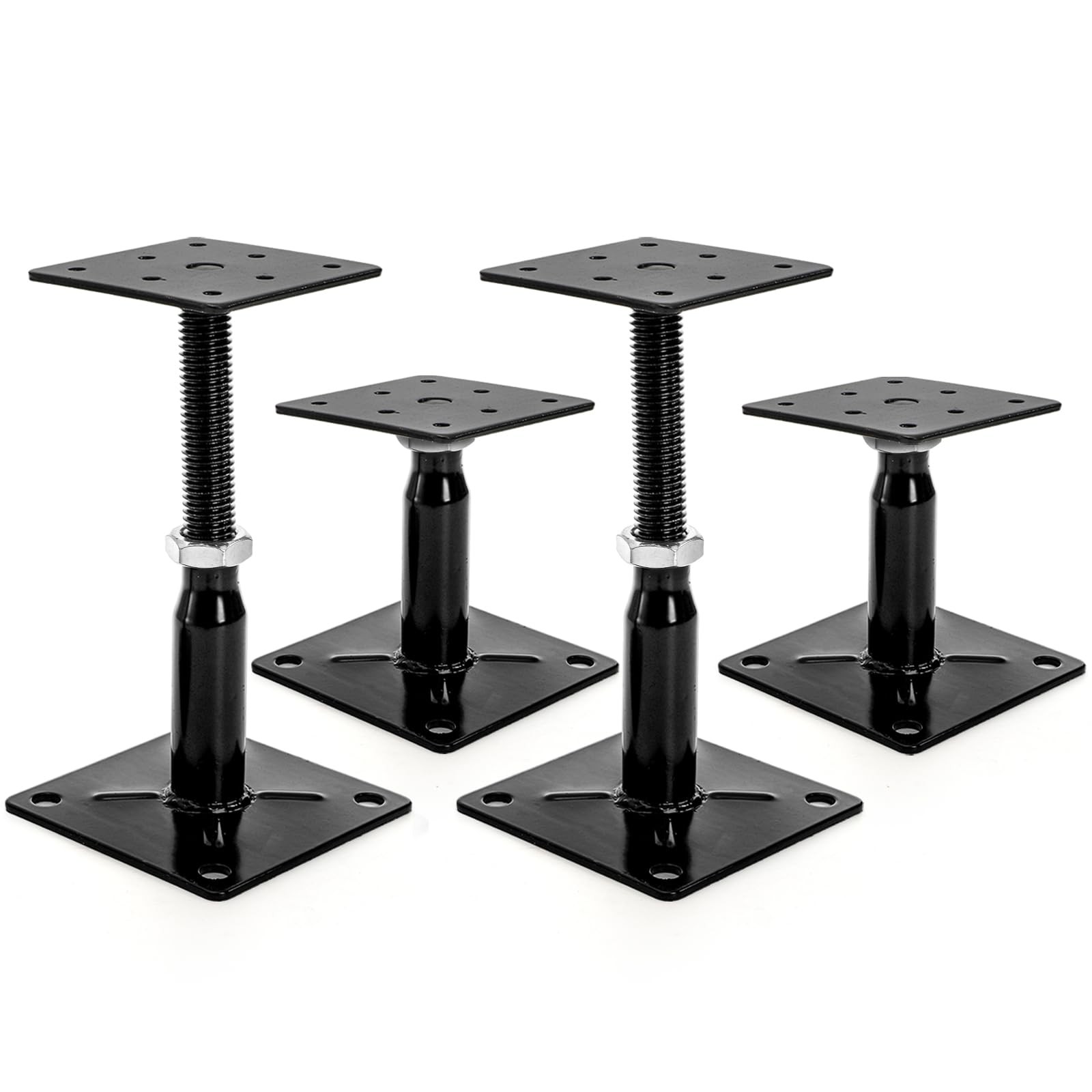 4 Pack Adjustable Support Jacks for Floor, Heavy Duty Screw Jacks House Jack ...