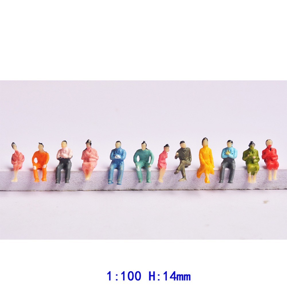 100pcs 1:100 Scale Sitting Painted Figures Model People Passengers All Seated