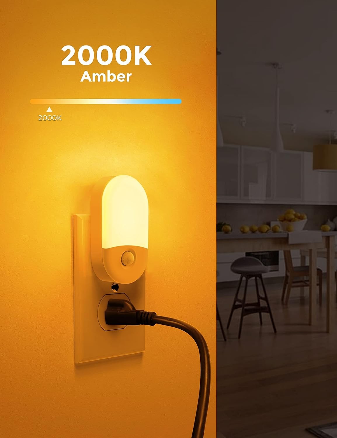 Amber Night Light, 2 Pack, LOHAS Lights Plug into Wall