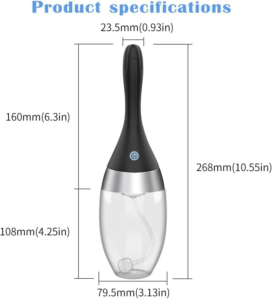 Automatic Enema Bulb Anal Vaginal Cleaner Tool Silicone Douche Cleaner Enema Kit
