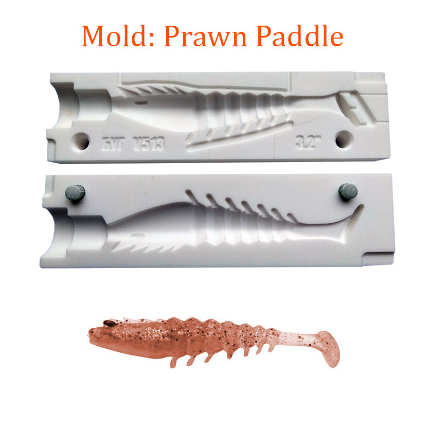 Mold Prawn Paddle Shrimp Soft Plastic Fishing Lure Bait Making 3.2"