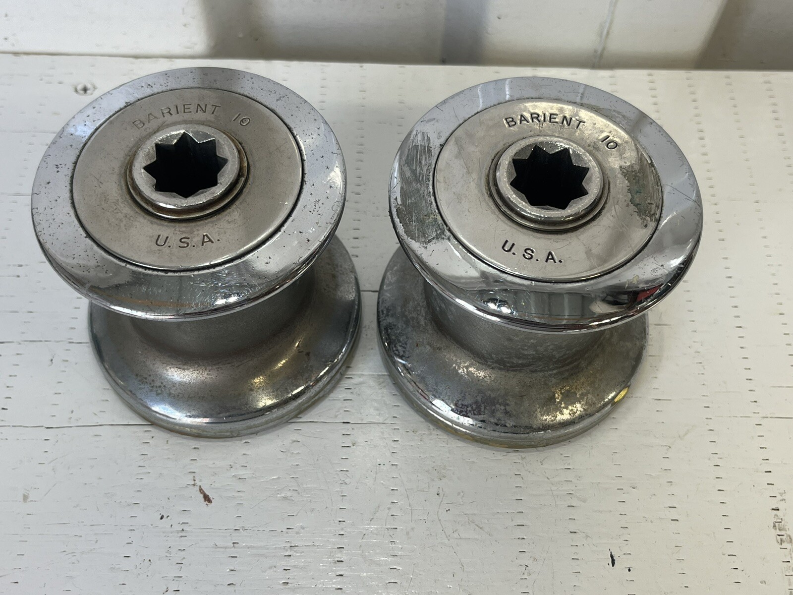 Chromed Brass Barient 10 Sailboat Winch Single Speed
